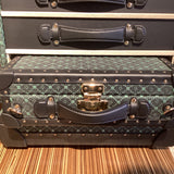 Green Horsehair / Black Calfskin Leather Hard Jewellery Attaché - Display